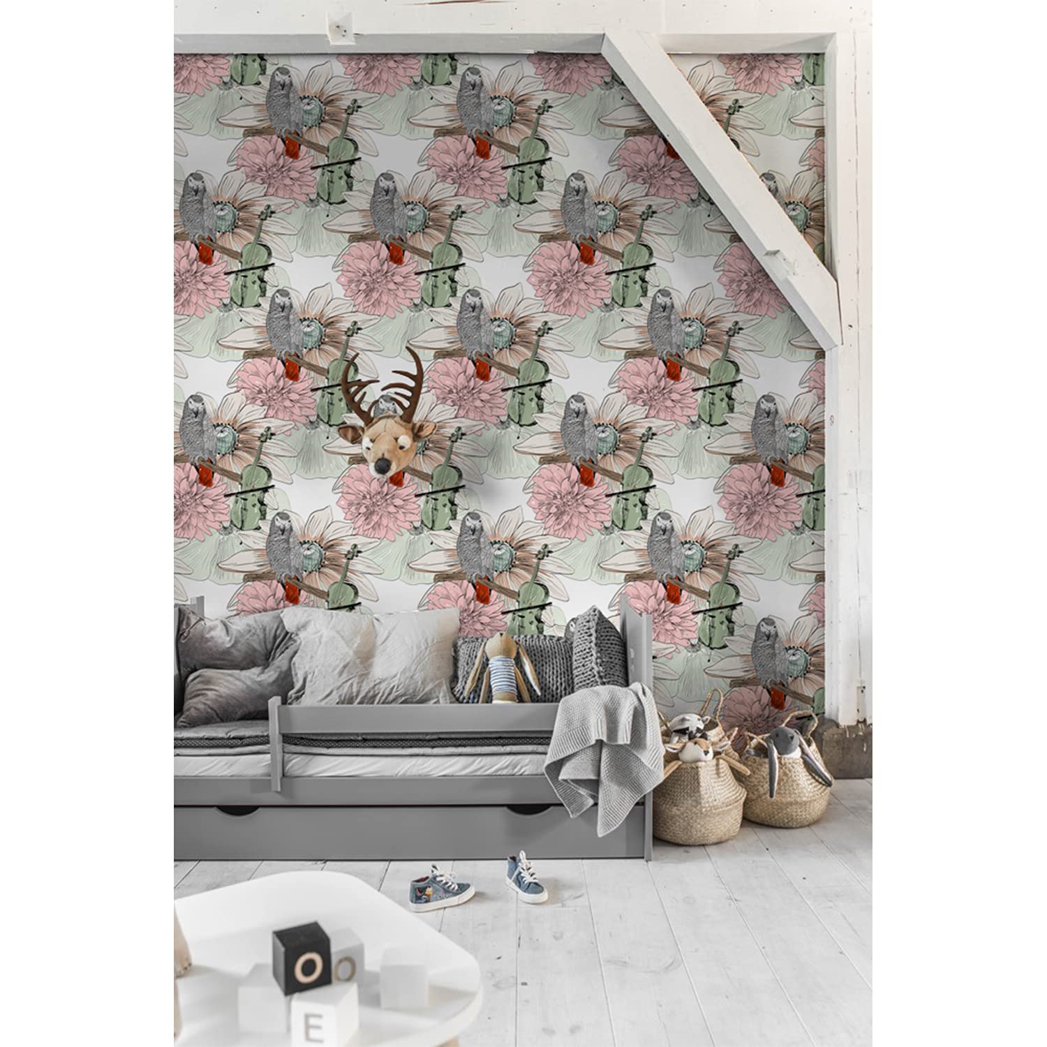 Papier peint latex haut de gamme imprimé perroquet Coloray 208cm