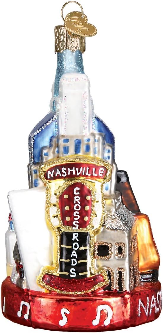 Old World Christmas Cities, Places and Landmarks Glass Blown Ornaments for Christmas Tree Nashville