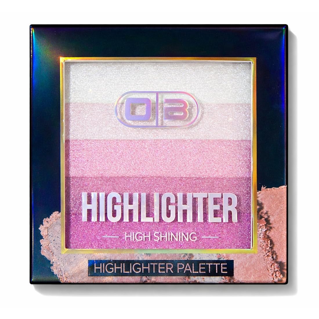 Brick Face Highlighter Palette – Shimmer Glow Powder | Long-Lasting Radiant Illuminator | Multi-Shade Blendable Highlight Kit (Pearl to Pink Glow)-image-0