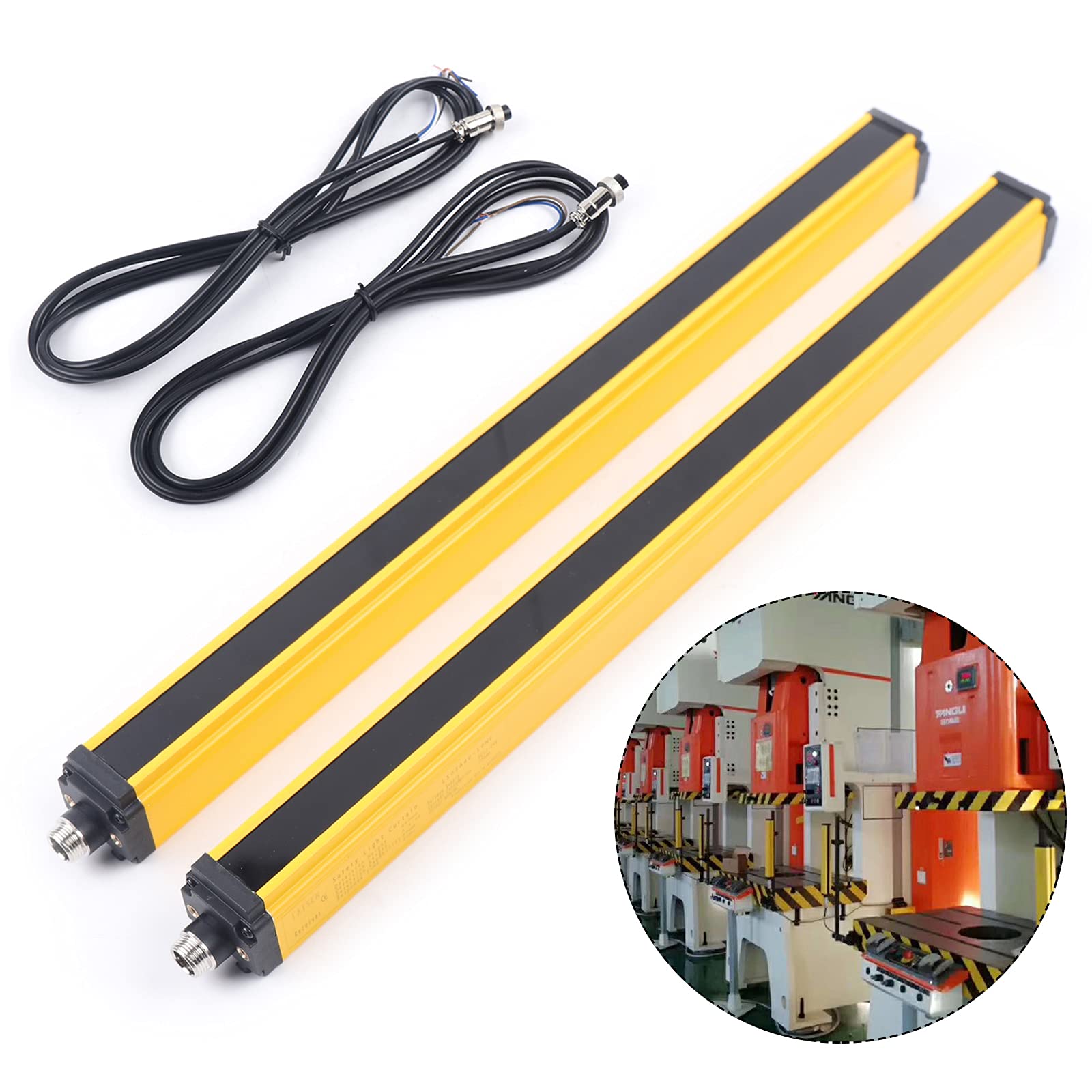 Dispositivo de seguridad de rejilla de luz, 10 rayos, CC 24-30 V, interruptor de sensor de cortina de luz, dispositivo de seguridad de rejilla de luz, control industrial, interruptor de sensor para