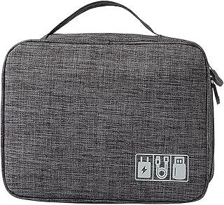 Electronics Organizer Box, Tanglle Free Data Cable Storage Bag, Small Electronics Organizer Travel Case, Portable Electronics Organizer Travel Bag for Business Trip Travel and Daily Use