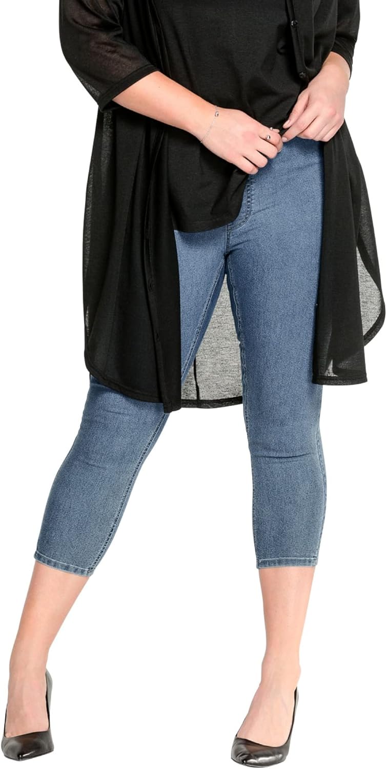 ellos Plus Size Mid-Rise Stretch Capri Jegging