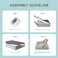 Vista 19 de Bedsure - Cama ortopédica XXL para perros, sofá cama lavable para perros gigantes, espuma de soporte con funda extraíble y lavable, forro Marrón