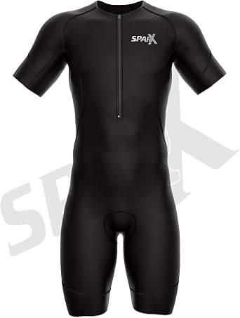 Sparx Men's Elite Sleeved Triathlon Suit Short Sleeve Trisuit SpeedSuit Skinsuit Swim-Bike-Run