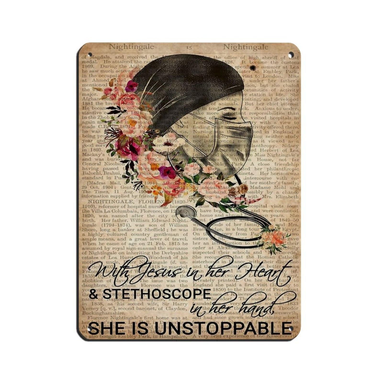 Nurse Vintage Poster Girls Poster Retro Poster Metal Tin Sign Chic Art Retro Iron Painting Bar People Cave Cafe Family Garage Poster Wall Decoration 12x16inch(30x40cm)