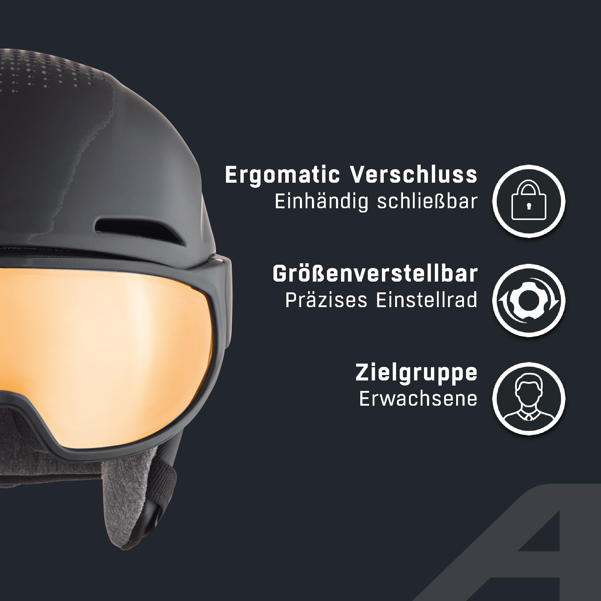 Alpina Alto Q-LITE - sicherer, stoßabsorbierender & individuell anpassbarer Skihelm für Erwachsene, mit kontrastverstärkendem Visier