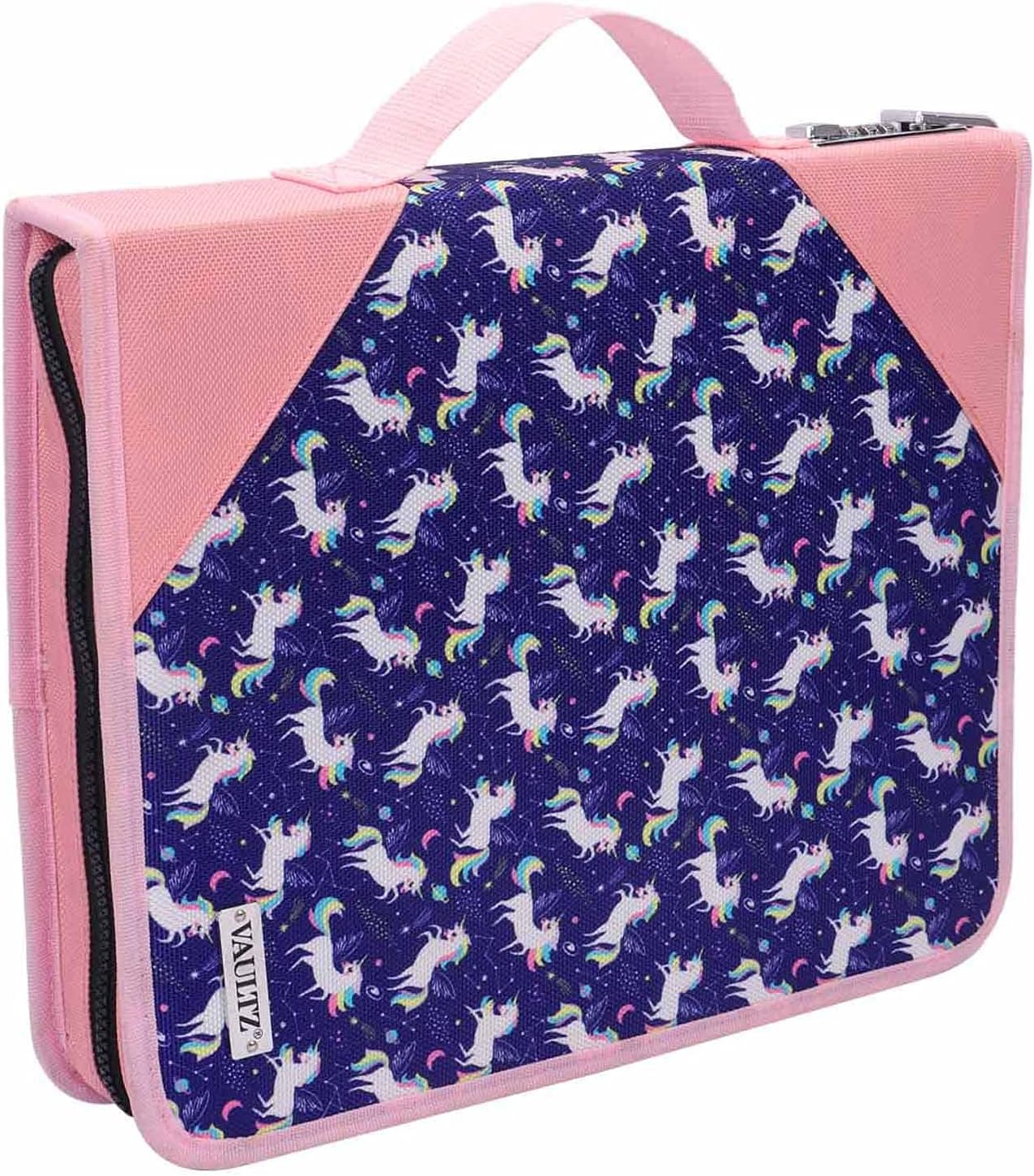 Vaultz Locking Zipper Binder, 2.28" x 11.22" x 14", Unicorn Pattern (VZ06022)
