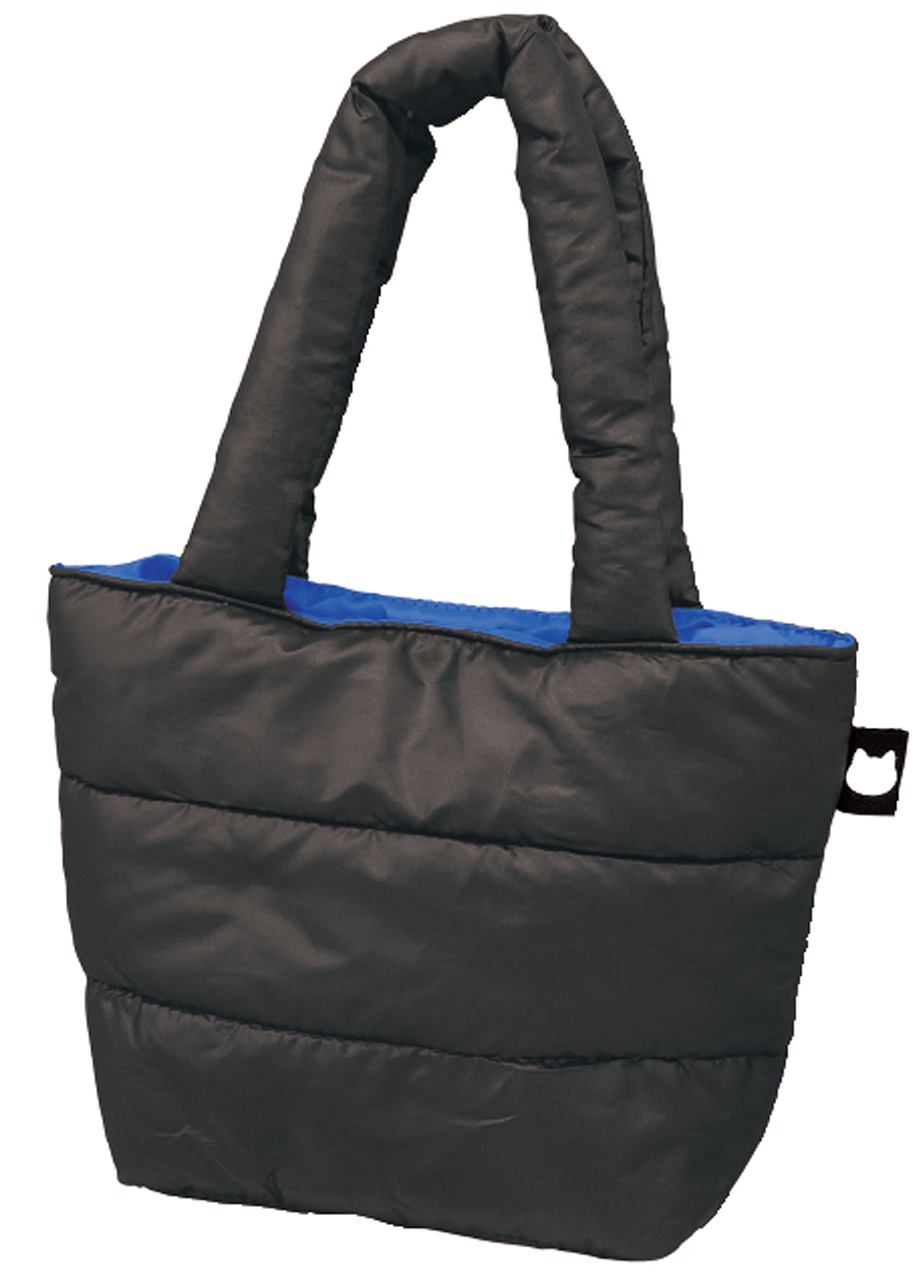 Amazon.co.jp: ダウン風 キルティング トートバッグ S ブラック×ブルー