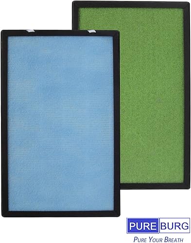Miniatura 2 de PUREBURG PHZF-21 Filtros de repuesto compatibles con el purificador de aire Brondell Horizon O2+ P200, paquete de 2 unidades H13 HEPA de filtración