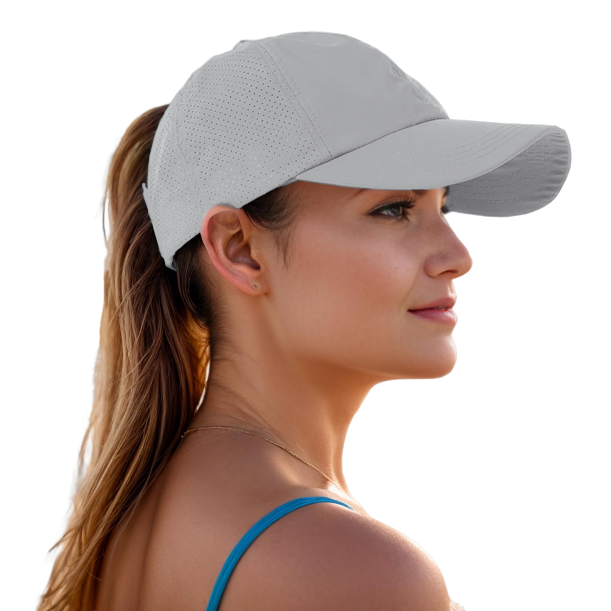 Criss Cross Ponytail Baseball Cap for Women Adjustable High Messy Bun Trucker Hats Quick Drying Mesh PonyCap-image-28