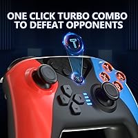 Vista 4 de Controlador de interruptor para Nintendo Switch, controlador Switch Pro para control remoto inalámbrico SwitchSwitch Lite con doble vibración, eje