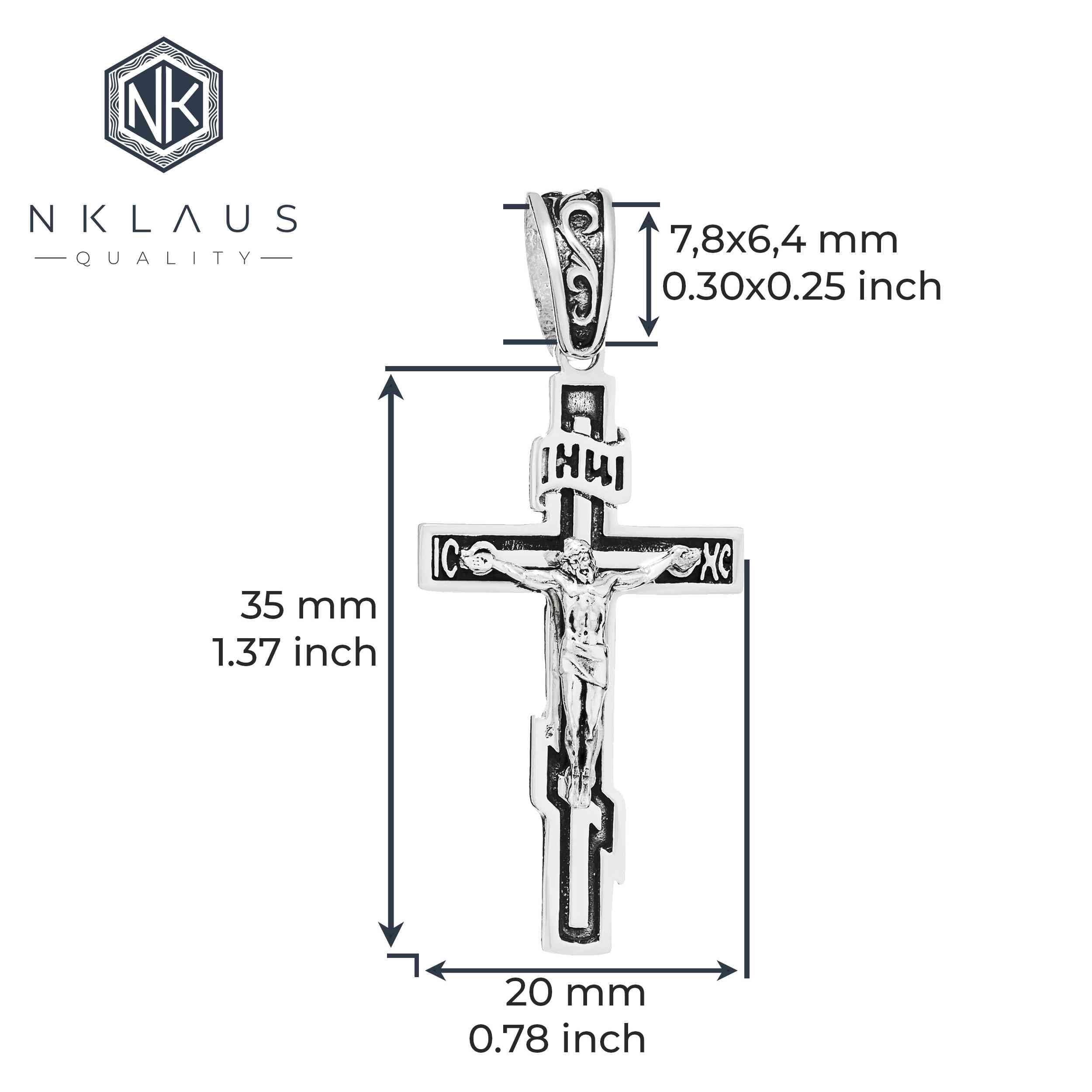 NKlaus Exquisiter zawieszka do łańcuszka ze srebra próby 925, krucyfiks, 41 x 29 mm, elegancja w szczegółach 16257, Srebro