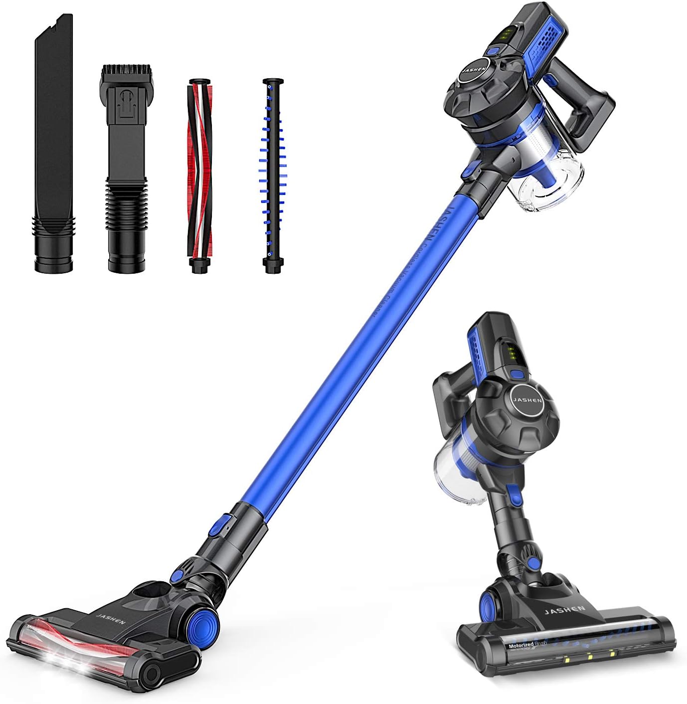 JASHEN V12S Vacuum Cleaner Cordless 180W, 2 In 1 Handheld Lightweight Stick Vacuum, Powerful Suction Vacuum Cleaner, Rechargeable Battery For Floor Carpet Pet Hair