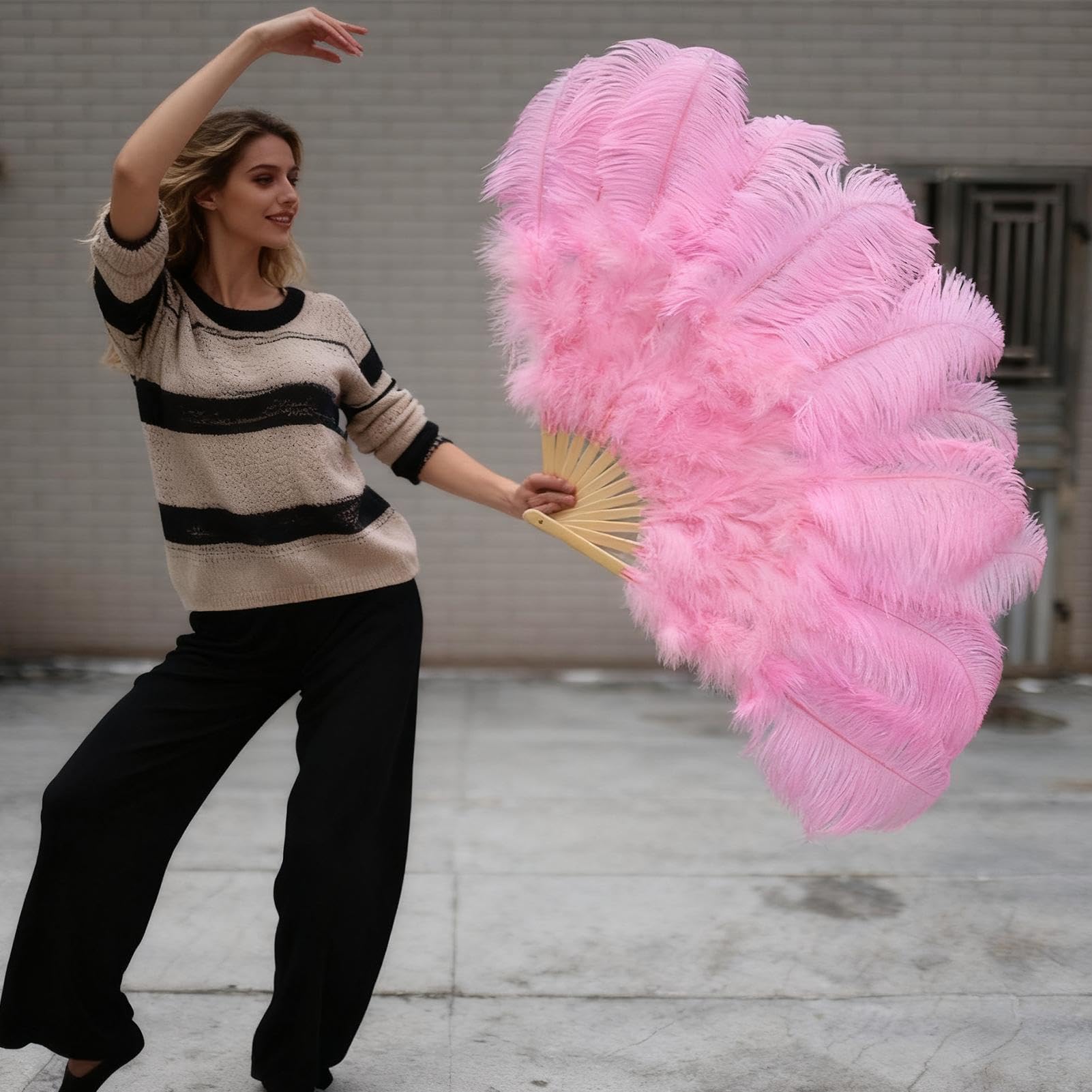 Ventagli Clack Dance – Puntelli pieghevoli a 13 ossa per esibizioni ed eventi, feste, matrimoni, festival, teatro, palcoscenico, fotografia, viaggi, chiesa, danza del ventre, burlesque, costume