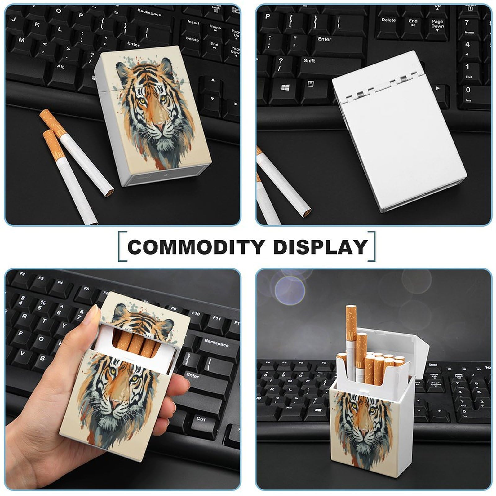 tiger cigarette case Amazon.com: Compact Plastic Cigarette Case, Year of The Tiger Tiger Face  Print Stylish Cigarette Holder Portable Cigarette Case Cigarette Protection  Box : Health & Household