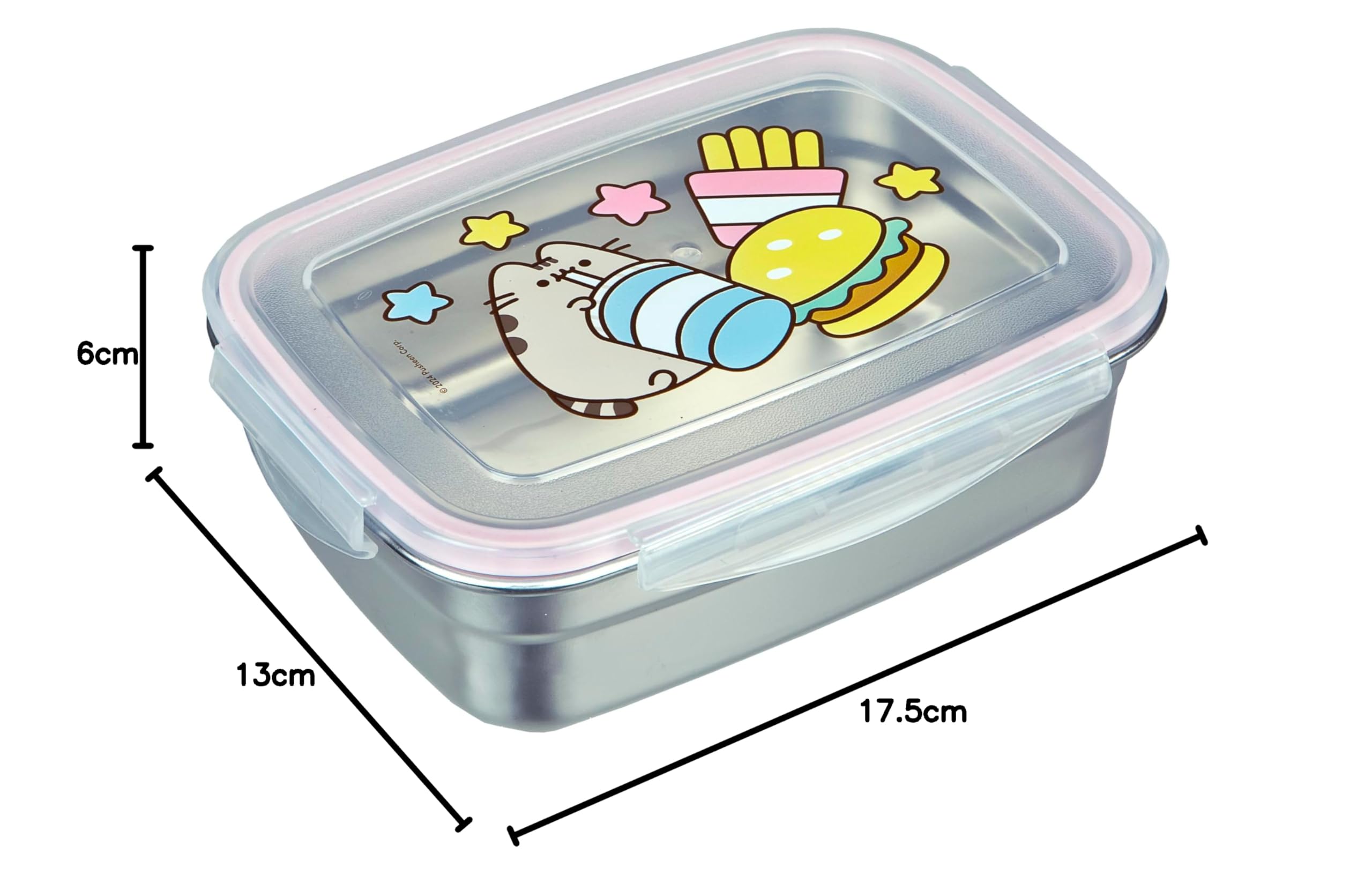 Undercover - Fiambrera Pusheen con cierre de goma - de acero inoxidable - 550 ml de capacidad - sandwichera escolar - fiambrera para niños - fiambrera