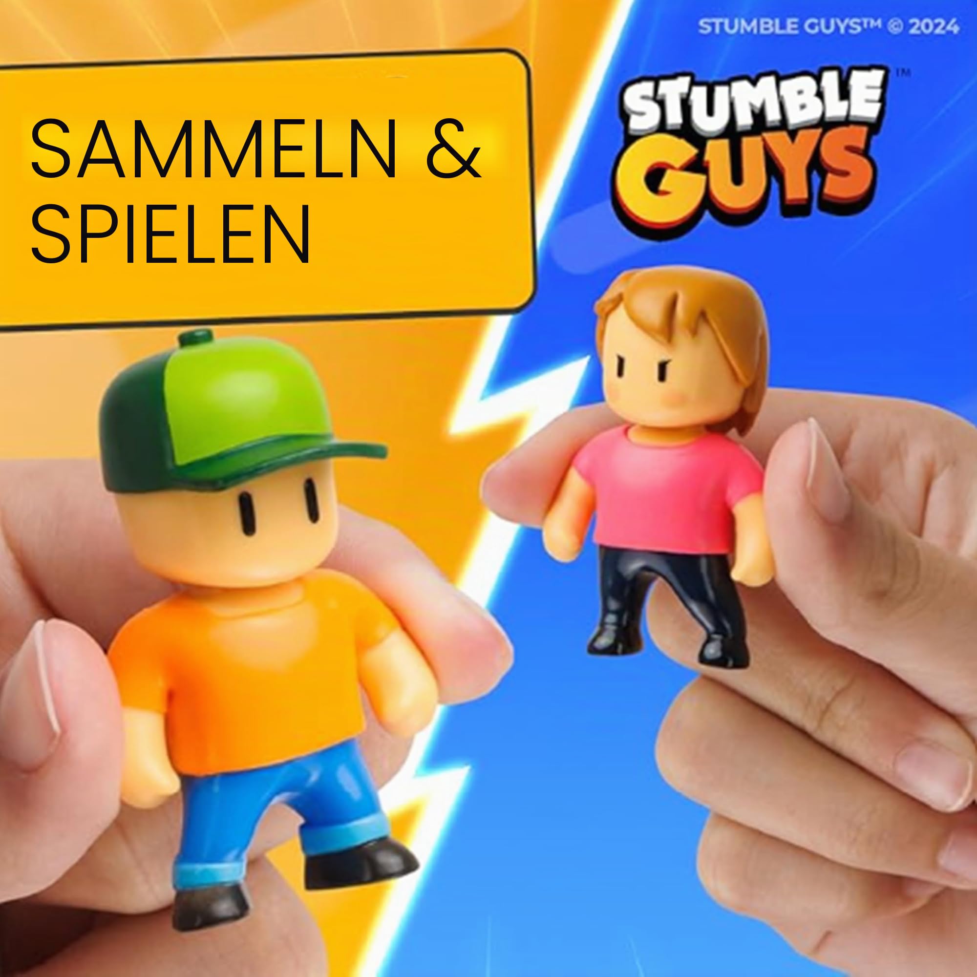 Bizak Stumble Guys Pack mit 8 Actionfiguren T-Rex Guy + Robot Guy, Figuren zum Sammeln, offizielle Lizenz des Schieß-Videospiels, Erwachsene Fans und Jungen oder Mädchen ab 8 Jahren (64112072-6)