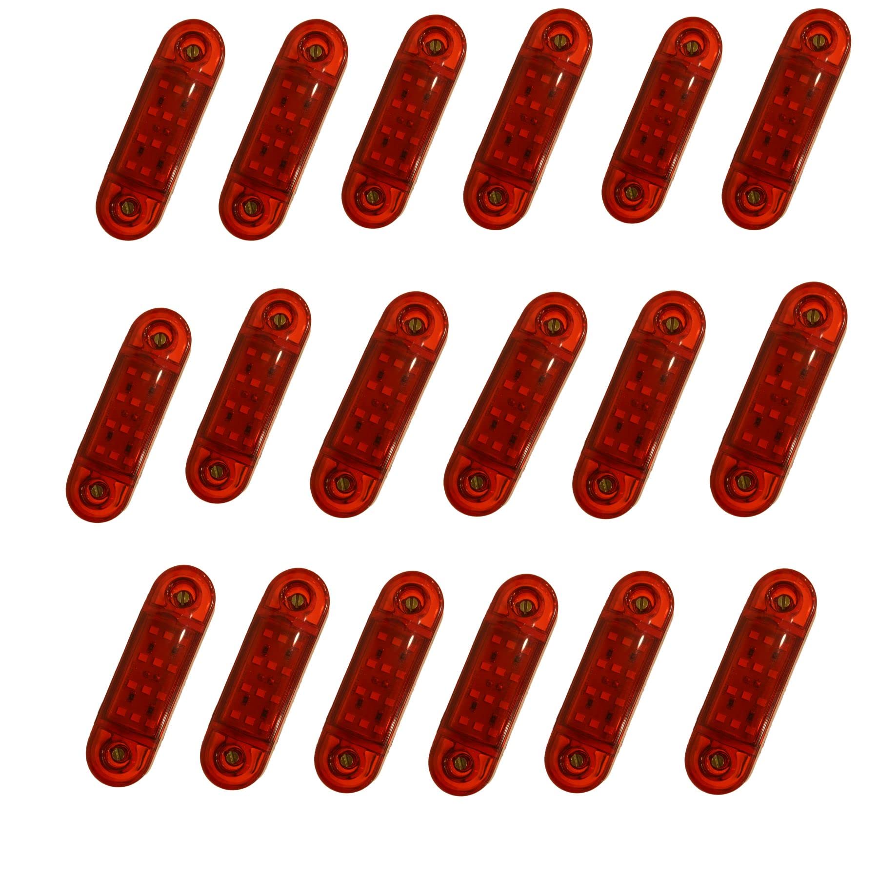 LED Side Marker Clearance Lamp Heavy Truck Lighting Universal FitLED Marker lights trailer, 12V Trailer Marker Light for semi trucks freightliner cargo Marker lights (Red, 18-Pack)