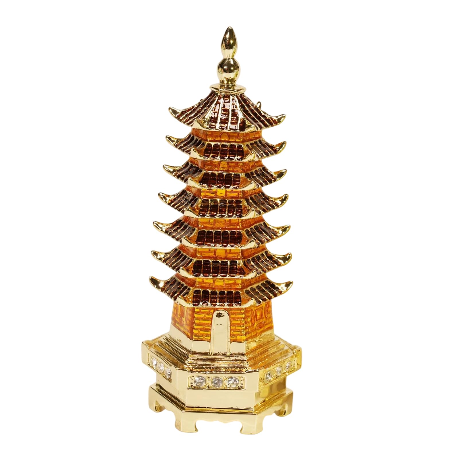 YWLUUOO Metal Enameled Ornamental Stupa Jewelry Storage Box with Traditional Buddhist Design for Home Display Chinese Cloisonne Jewelry Box