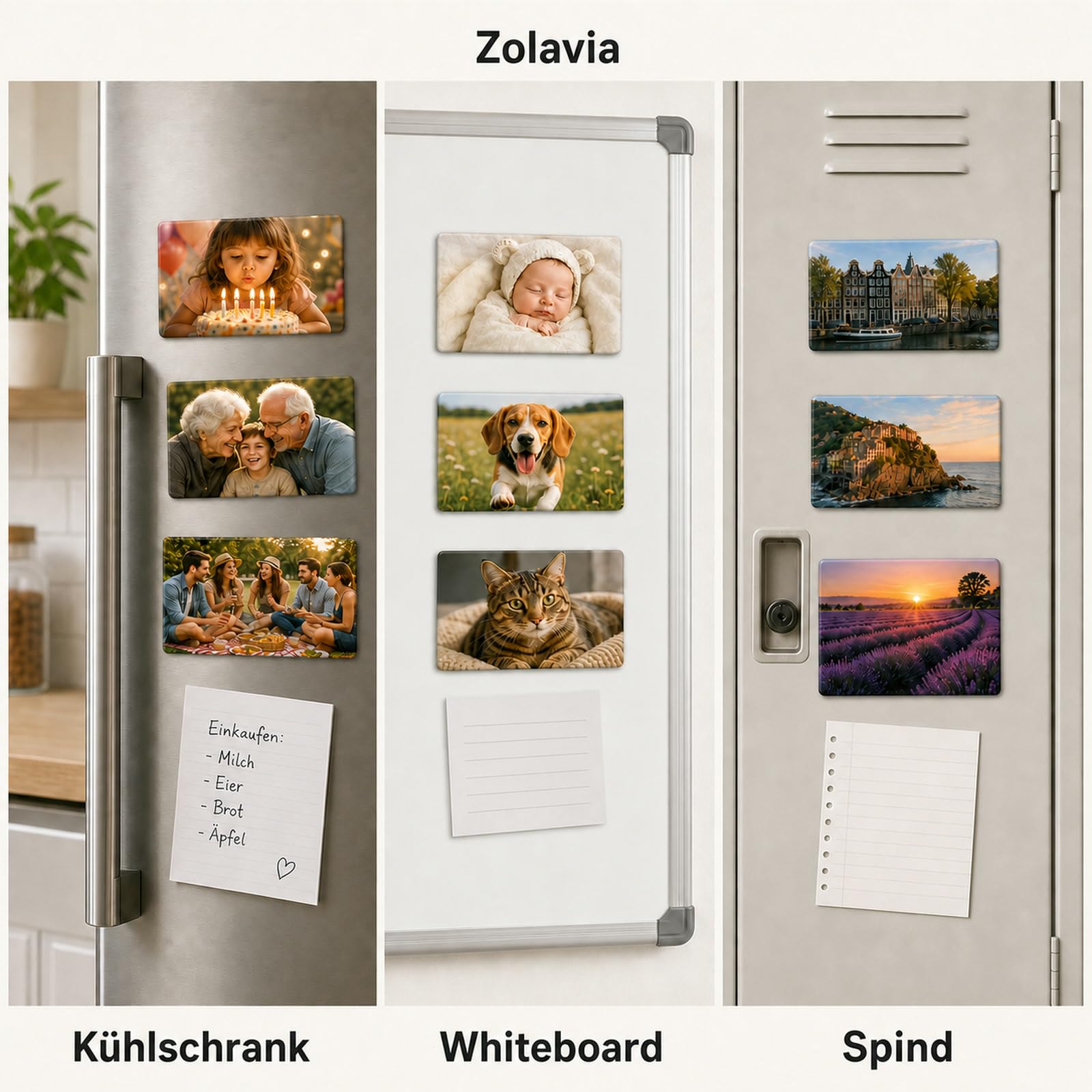 Fotomagnete selbst gestalten, 15er Set, Kühlschrankmagnet mit Foto