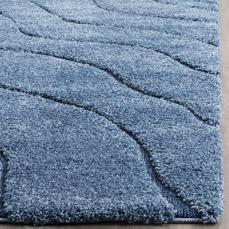 Image of Shaggy Area Rug for Living Room and Bedroom 5X7 FT Soft Plush Floor Carpet with Fluffy Texture, Modern Decorative Rug,Bedside and Indoor Spaces,Teal-Blue