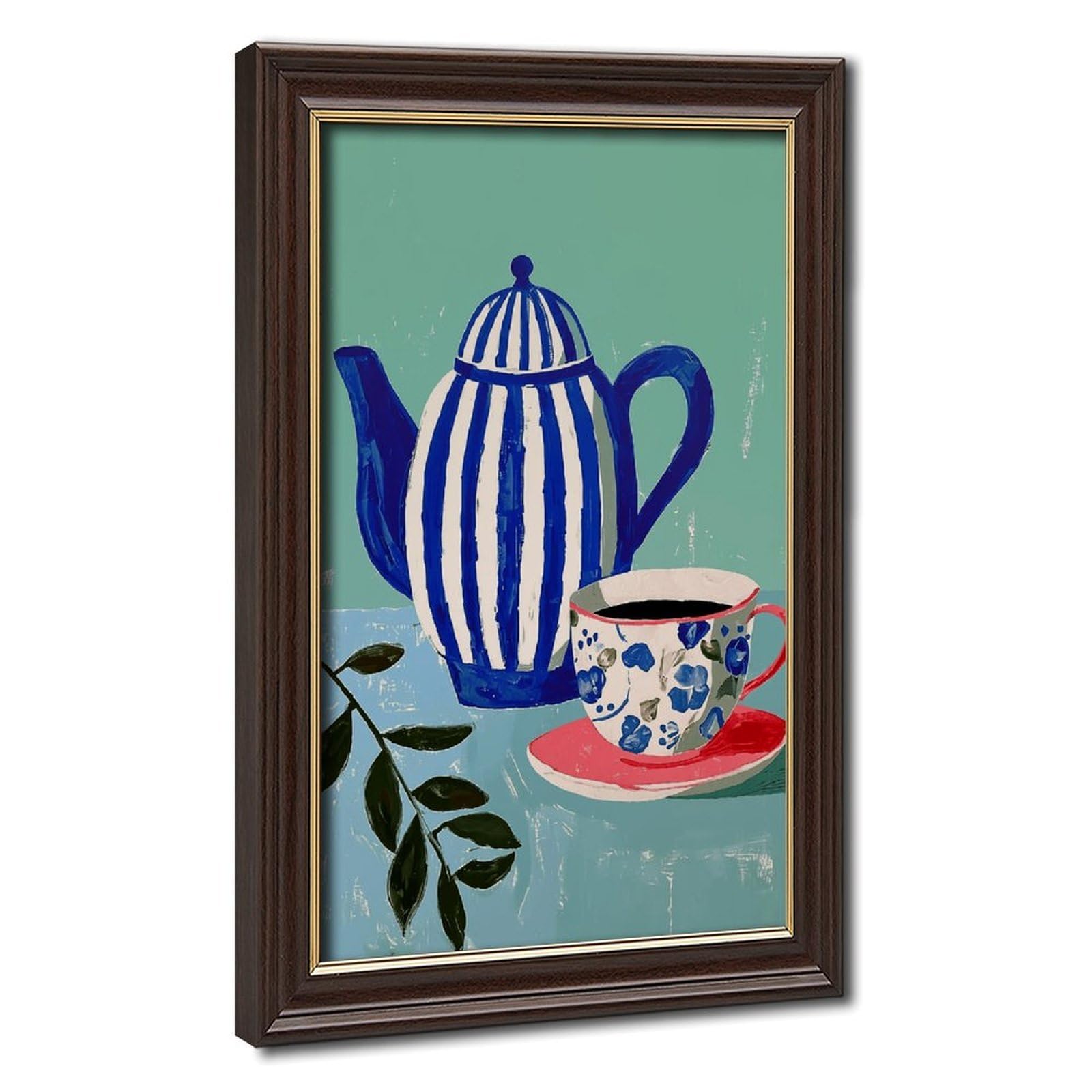 AYINUER Blue And White Vertical Stripes Poster_2 Canvas Poster for Living Room Decor Gift