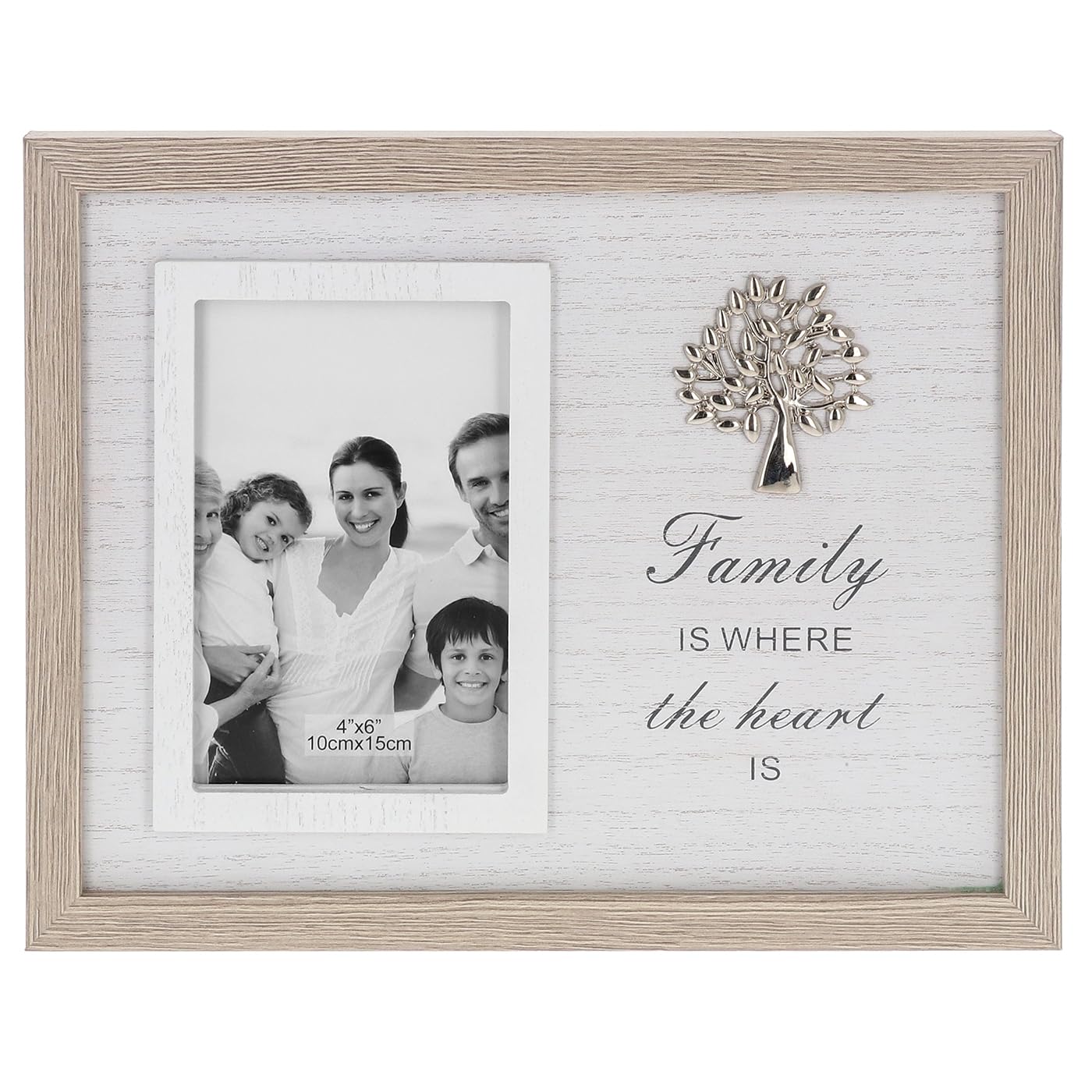 Shudehill Giftware Family Classic Sentiment Wooden 4X6 Photo Frame - Mum, Nan, Friends, Engagement, Mr & Mrs Wedding Or Christening Designs With Meaningful Quote, Gift Idea (Family)