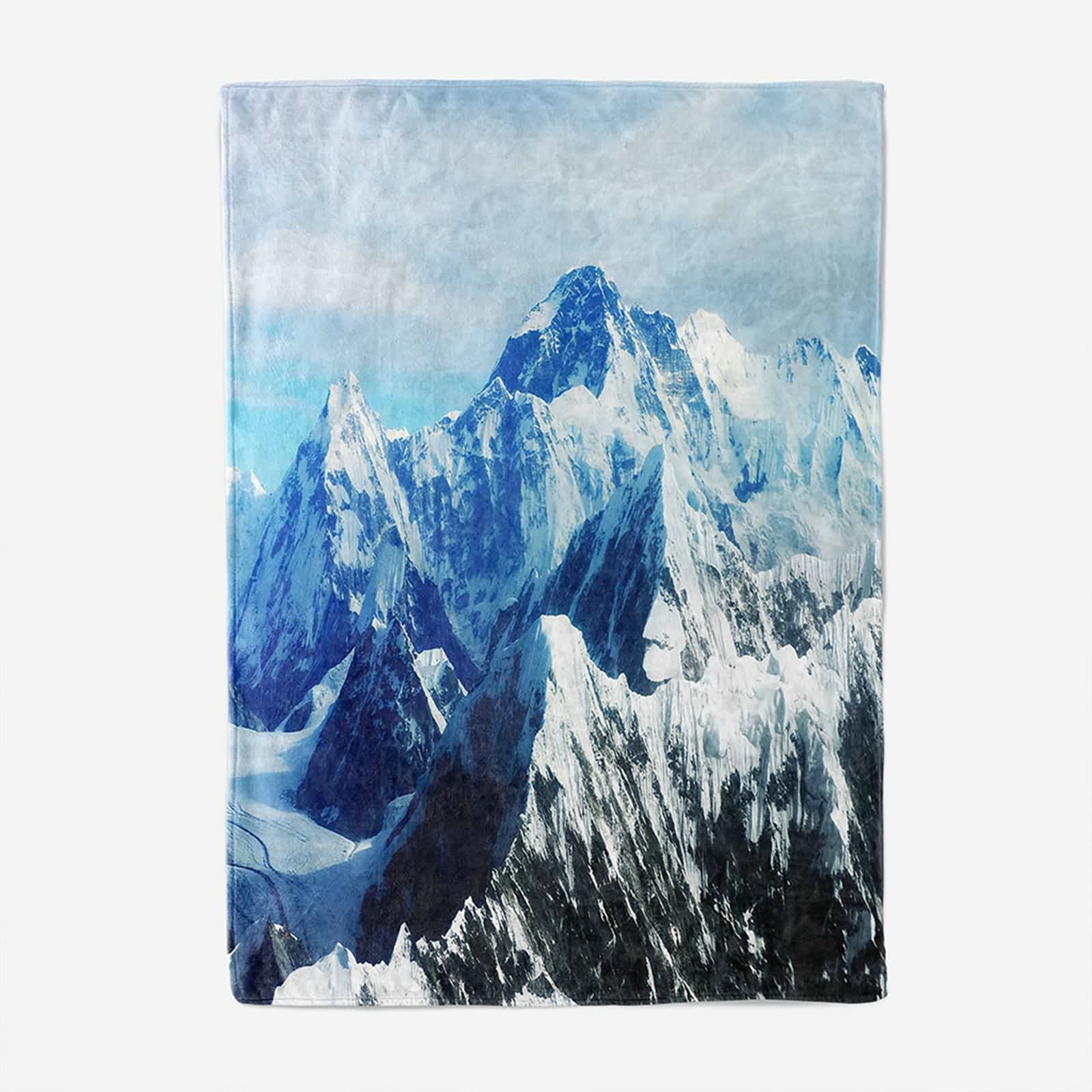 Aeici Couverture Polaire, Couverture Enfant Imprimé Couverture 160x200 cm Montagne de Glace Couverture Canapé Hiver Cadeau pour Adultes et Enfants