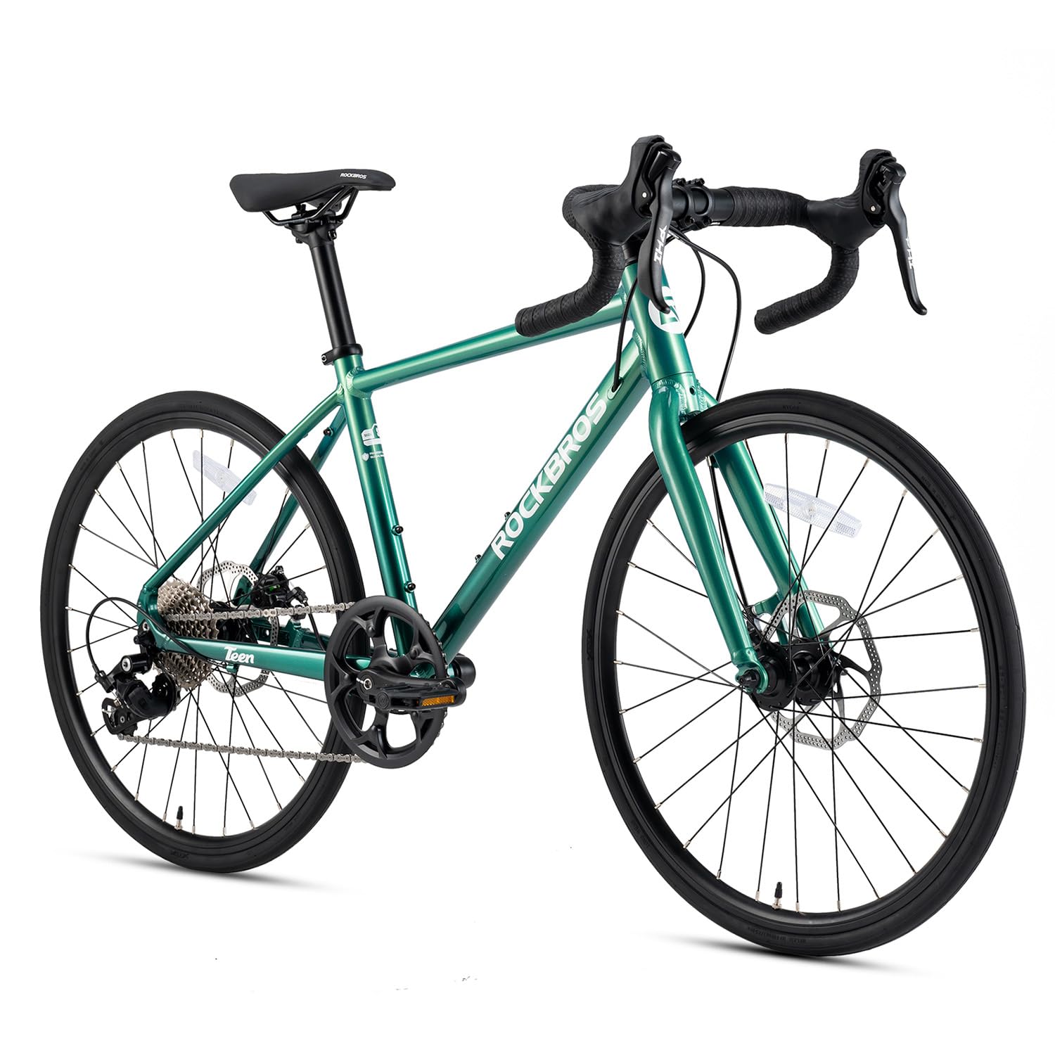 ROCKBROS Teen Rennrad 22 Zoll Aluminium Jugend, SENSAH PHI 10 Gang Schaltung Fahrrad, Mechanische Scheibenbremsen, Leichter Rahmen mit interner Kabelführung, Ergonomisch für 140–155cm Fahrer