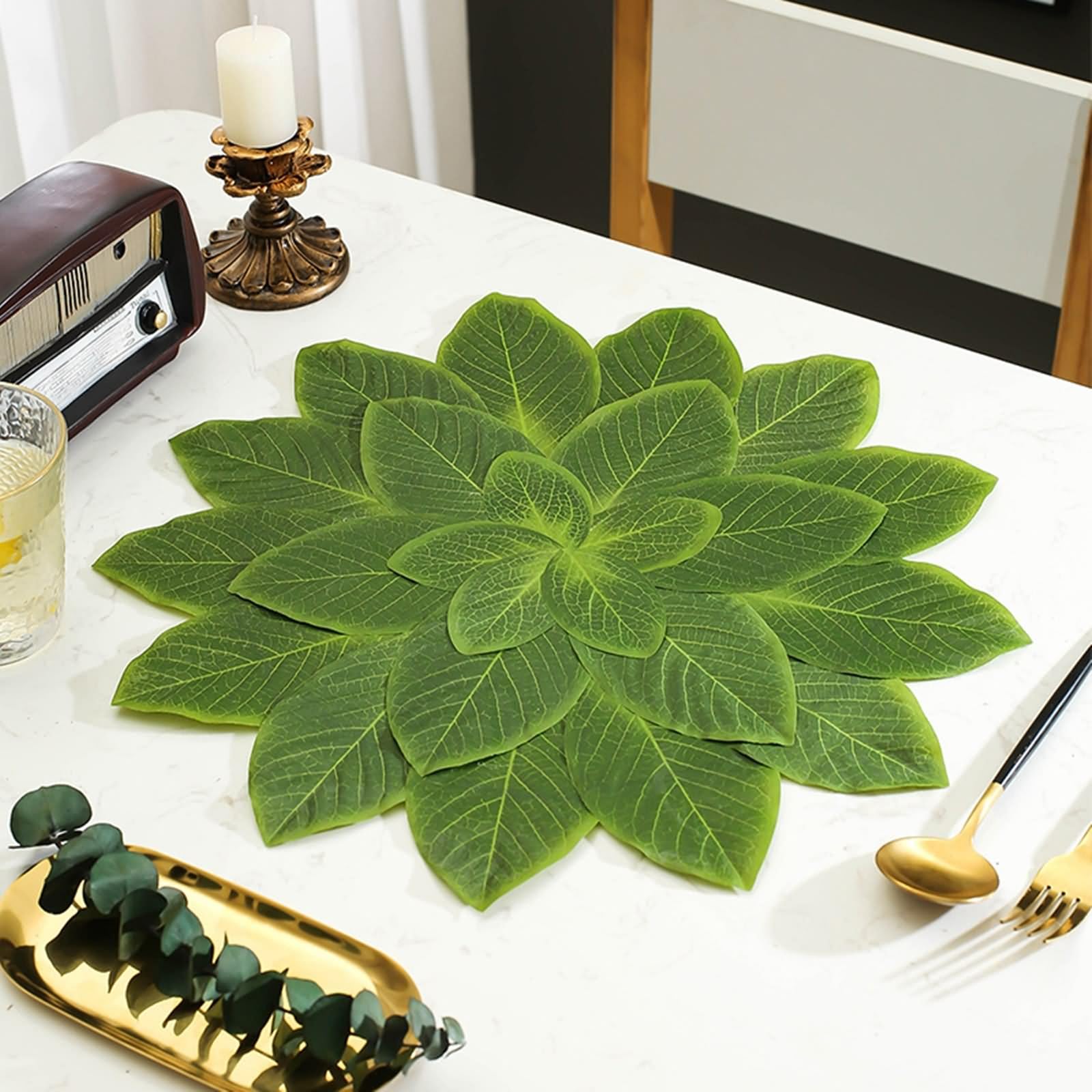 Set di 6 tovagliette all'americana, motivo autunnale, 43 x 43 cm, in PEVA, per sala da pranzo, cucina, feste