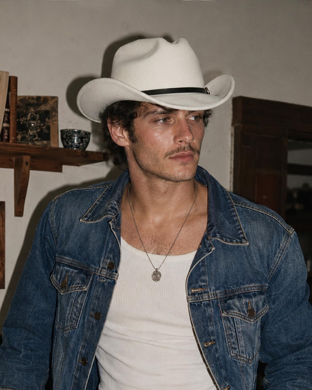 Zylioo S/M/L/XL/XXL, cappello da cowboy in feltro, per uomo e donna | Cappello classico a tesa larga con fibbia per cintura
