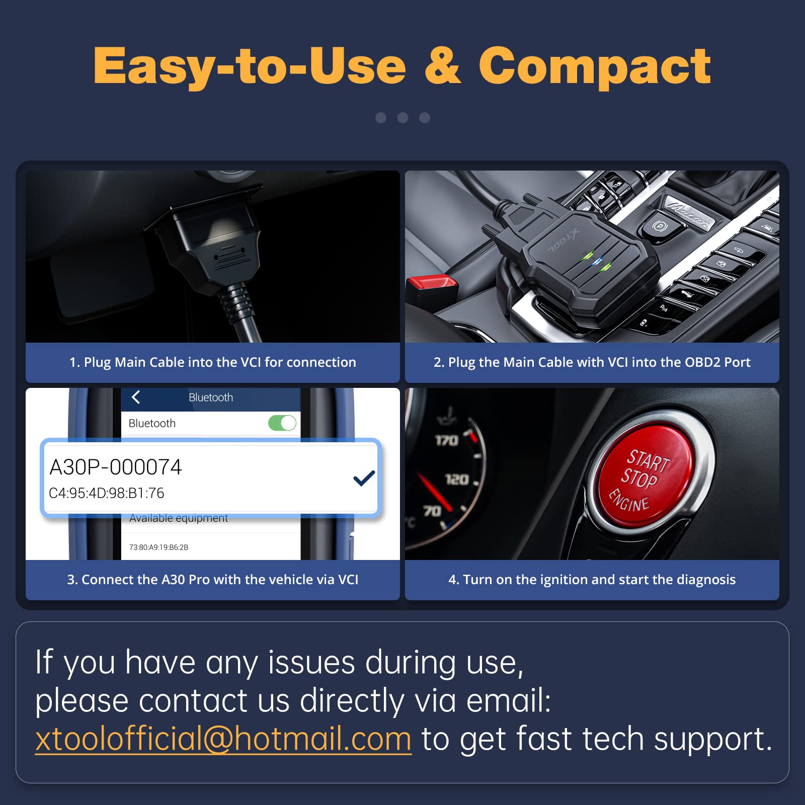 XTOOL A30 Pro BiDirectional Scan Tool (2022 Version), Wireless BT OBD2