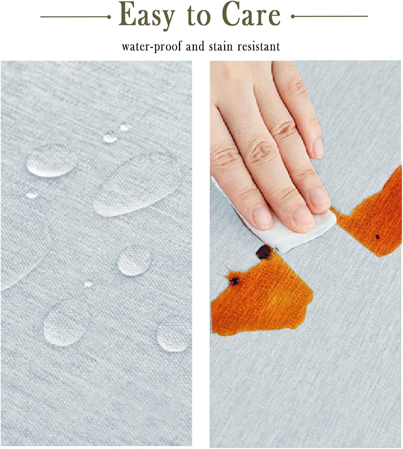 Jeloris Round Waterproof Tablecloth Spill-Proof and Stain Resistant Table Cloth Wrinkle Free Washable Decorative Fabric Table Cover for Kitchen, Dining, Parties, Buffet, Wedding(55 inch, Light Grey)
