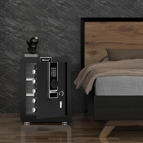 Miniatura 7 de Kavey Caja fuerte ignífuga de 2.6 Cub, caja fuerte para dinero con compartimento oculto y pantalla táctil LCD, caja fuerte grande con sistema de