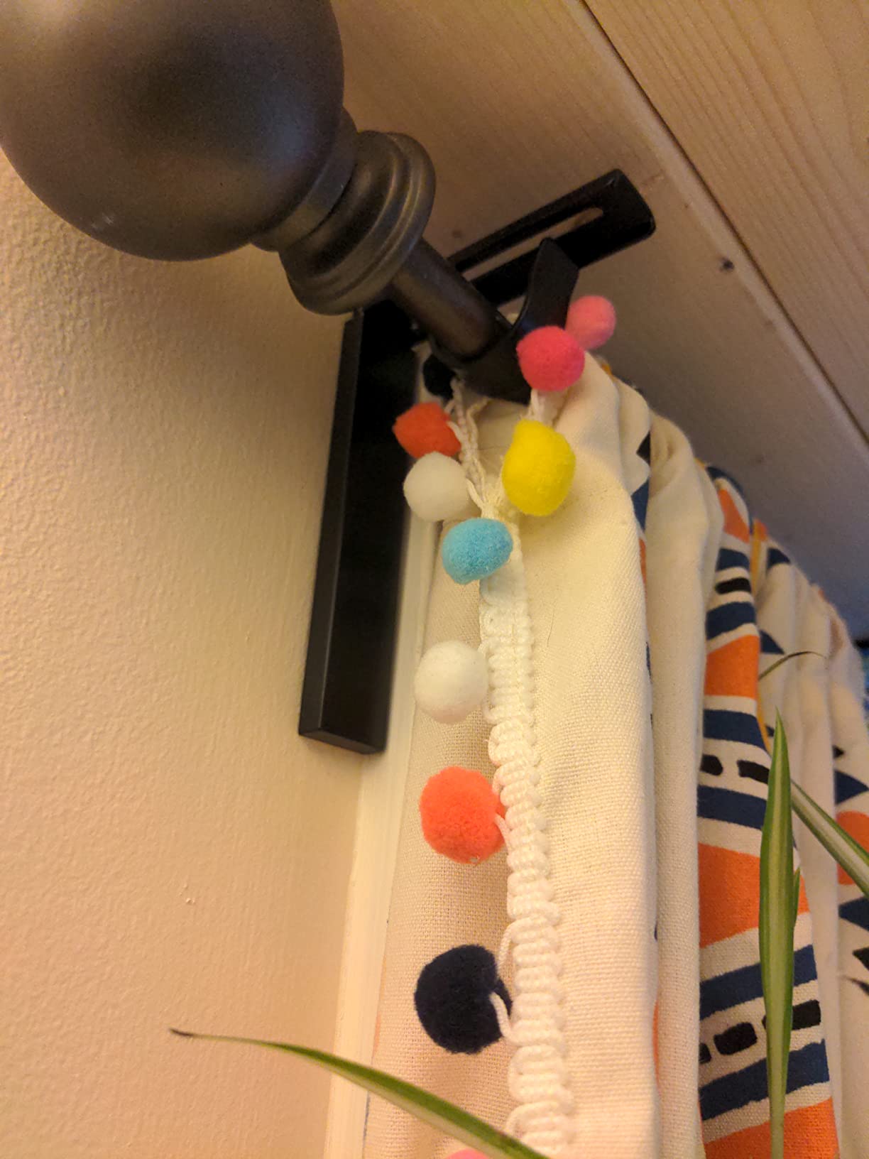 Installed IKEA Betydlig Curtain Rod Bracket with Curtain