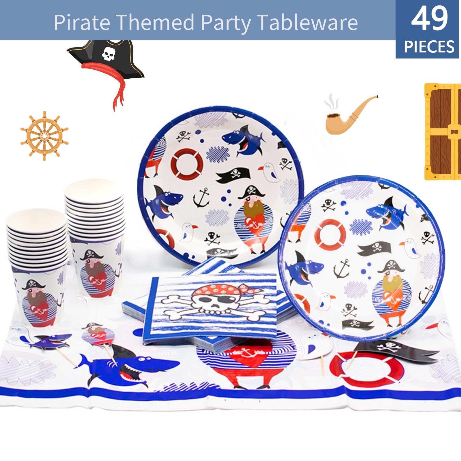 Set Stoviglie Festa Fragola Per 16 Persone - Tovaglia, Piatti, Tovaglioli E Decorazioni - Foto 3