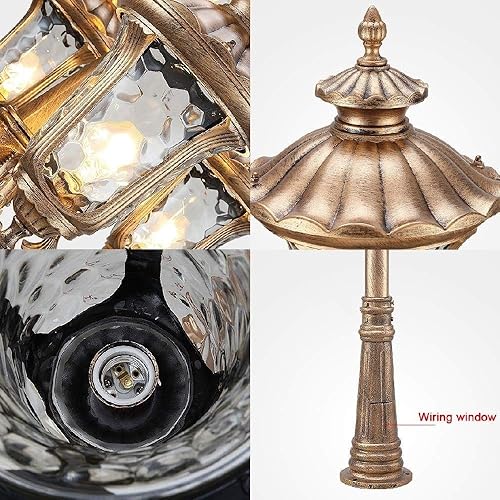 Miniatura 7 de Bwldma Luz de calle clásica, lámpara de poste victoriana europea, Villa al aire libre, impermeable, luz de columna de poste alto, luz de patio para