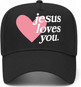 Jesus Loves You Heart Vintage Trucker Hat | God | Premium Snapback Baseball Hat for Men & Women