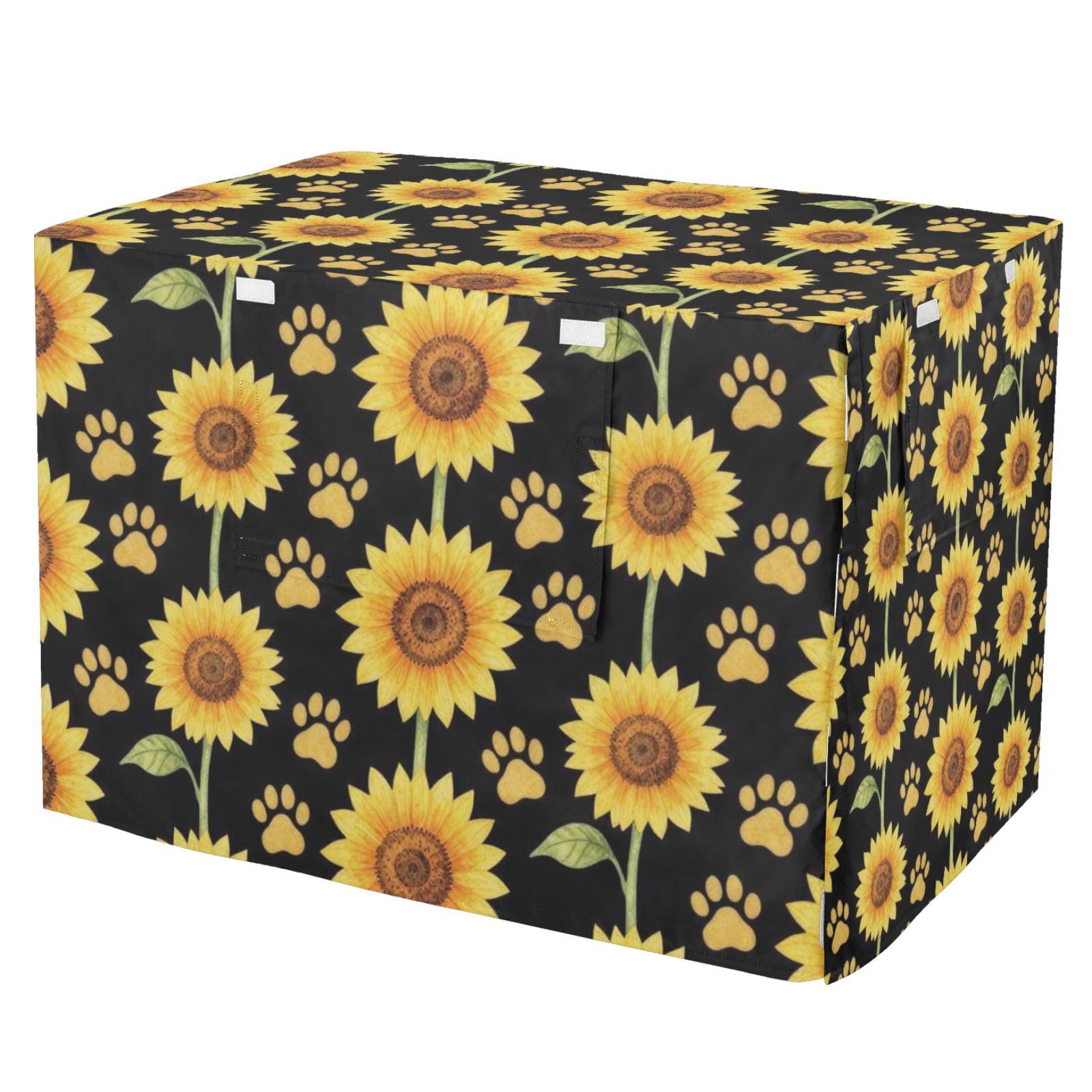 Housse de cage en métal pour chien du S au XL avec motifs de pattes