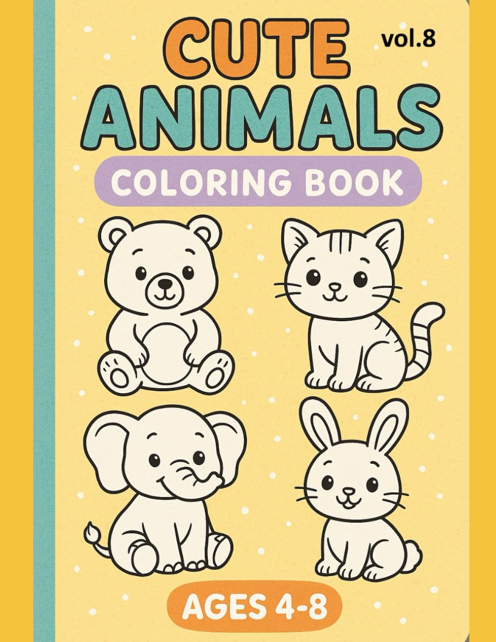 Cute Animals Coloring Book for Kids Ages 4–8 – Volume 8