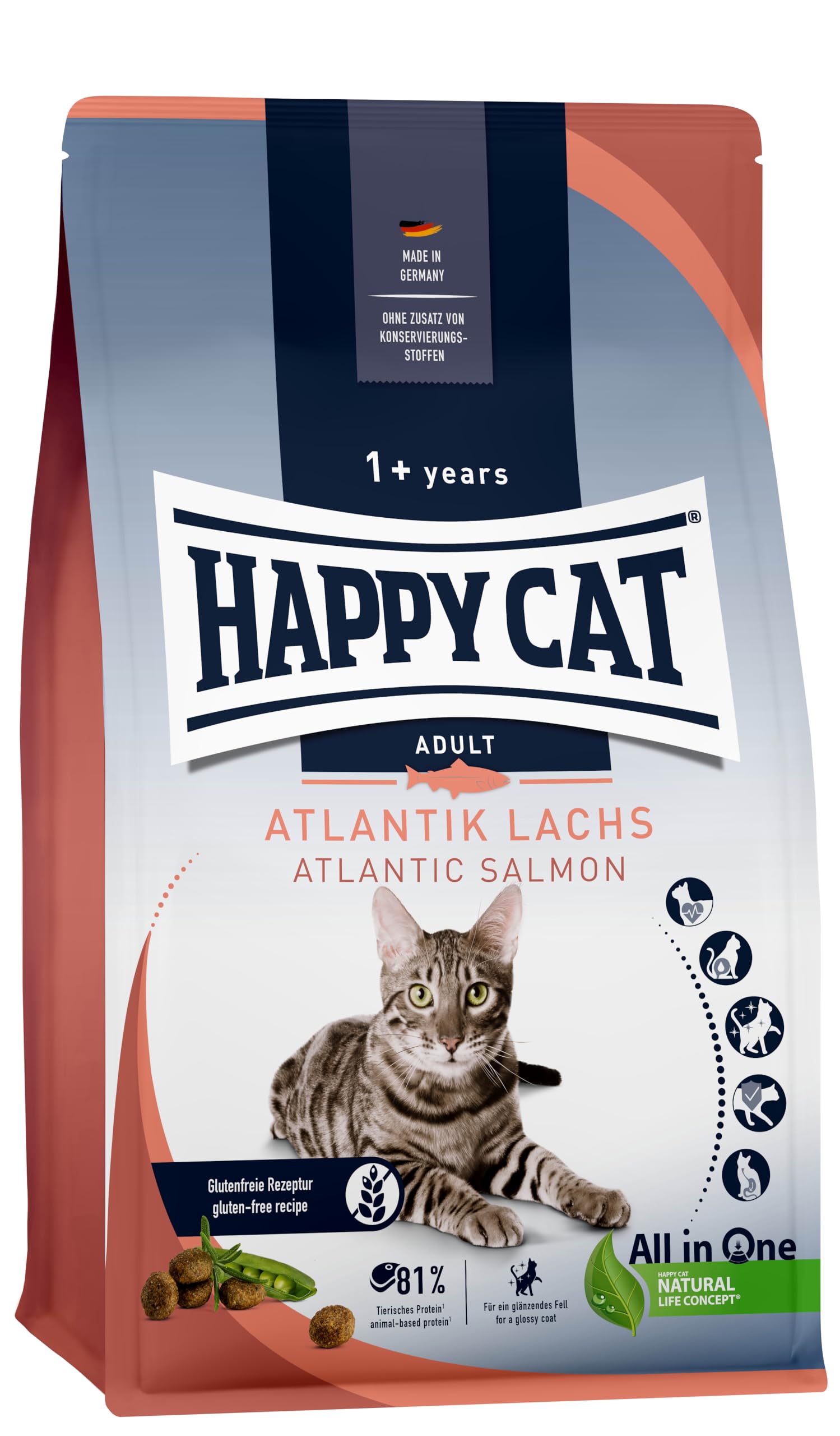 【4キロ】HAPPY CAT アトランティックサーモン 成猫用 Amazon | ハッピーキャット 成猫〜シニア用 スキンケア