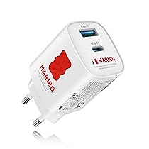 Haribo 45W Caricatore USB C per Samsung GaN PPS PD, Caricatore Rapido per Samsung Galaxy S25, S24, S23, S23+, S23 Ultra, S22, S21, S20, Note20, A73, A53, S10, Compatto da Viaggio, Rosso