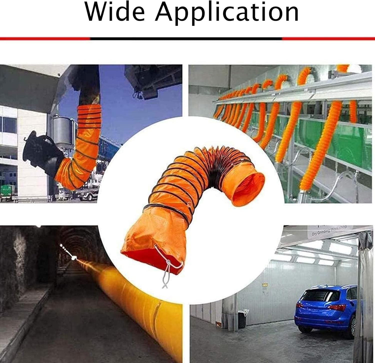 10M Ventilation Pipe,Ducting Hose PVC Flexible Duct Hosing,HVAC Duct Hosing,Fume Extractor,for Exhausting & Ventilating at Home and Job Site,10M-diam:25cm