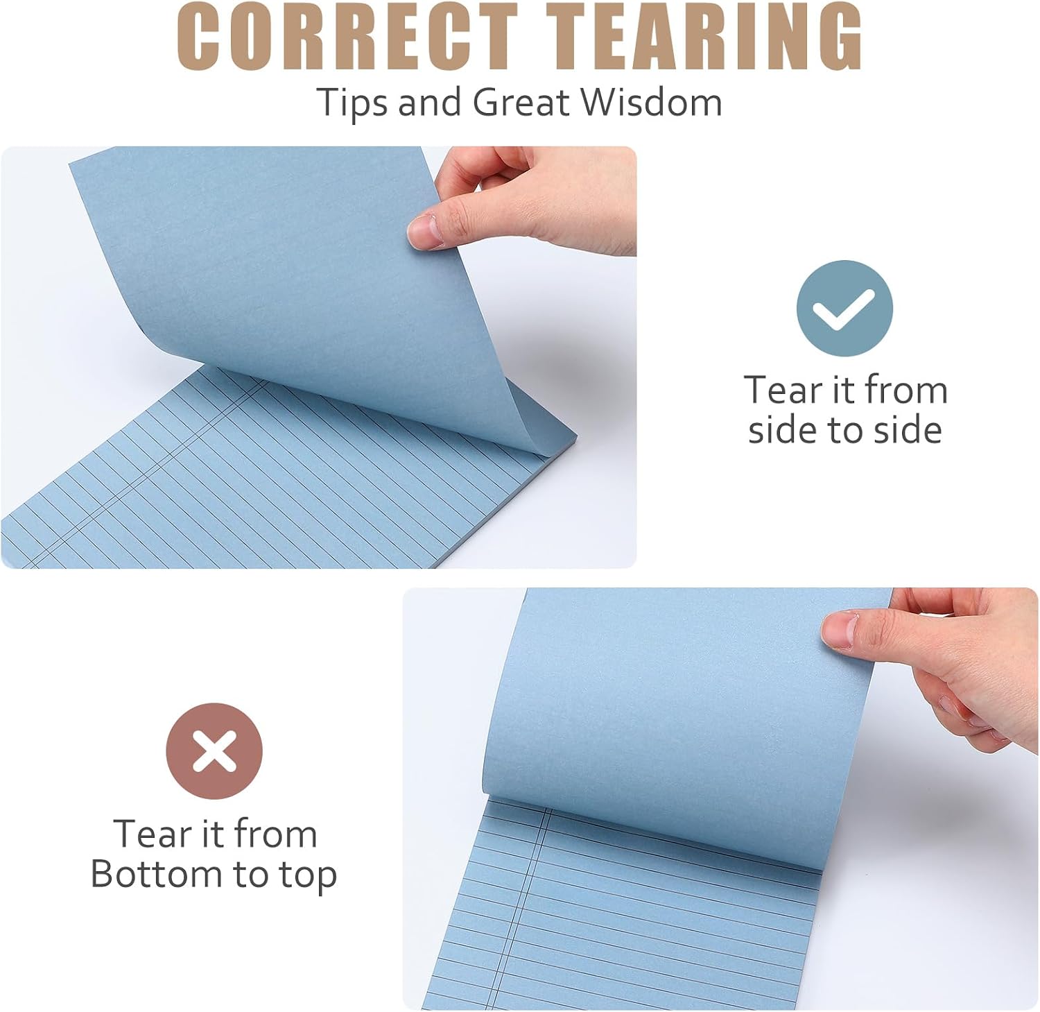 TaoBary 10 Pcs 5x8 Legal Pads 500 Sheets Lined Sticky Notepad, Retro Color image 3
