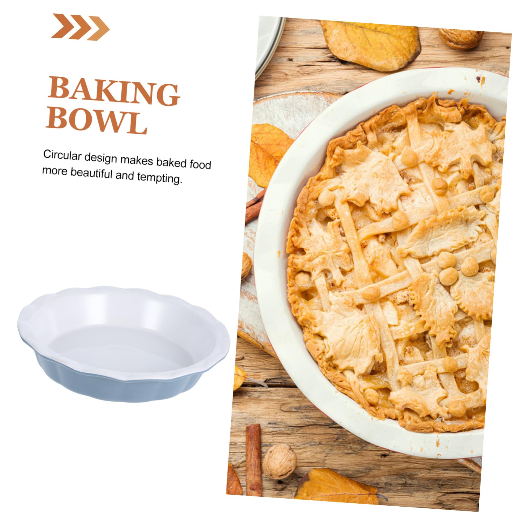 Keramik Kuchenform mit Wellenkante Runde Antihaft Quicheform aus Keramik Vielseitig Einsetzbare Auflaufform für Backen und Servieren