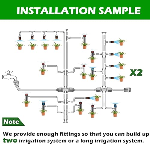 Miniatura 3 de Kit de Sistema de Riego por Goteo de 240 Pies, Sistema Automático de Riego y Nebulización de Jardín para Invernadero, Patio, Césped, Plantas