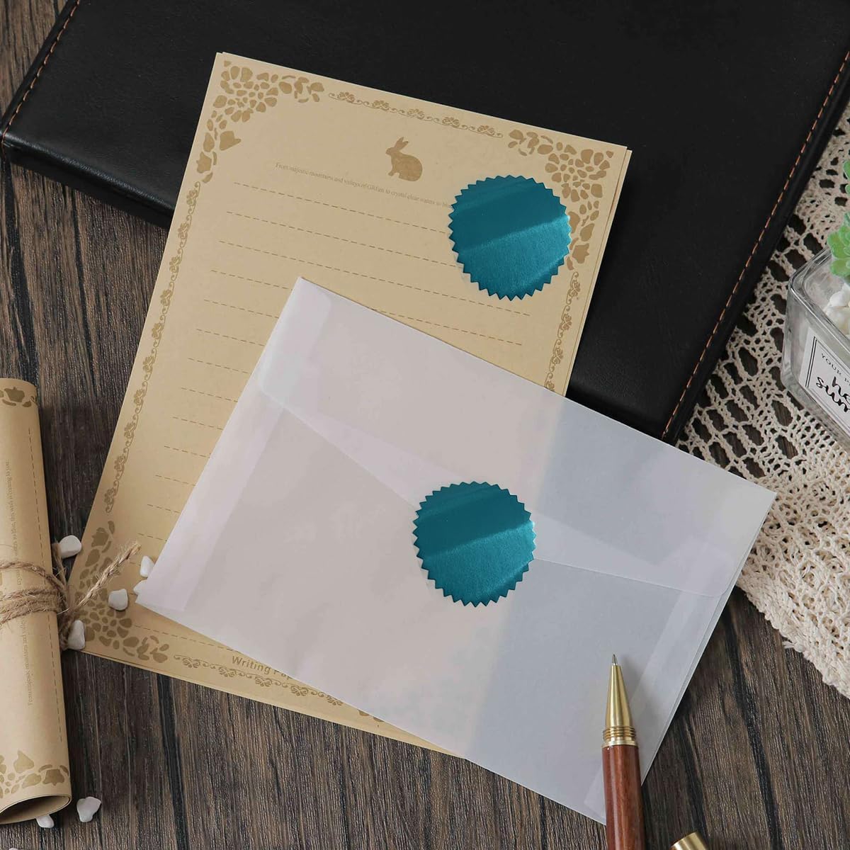 Embossing Stickers 2" Round Labels Rose Red Foil Blank Stickers Metallic Seals for for Certificates, Notary, Embossing, Awards, Corporate Seals, 250 (Turquoise) - Image 5