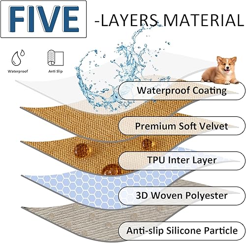 Vista 288 de VClife - Funda para sofá de 2 plazas o modular, de felpilla, antideslizante, lavable, apta para perros, protectora, caqui, 71 x 118 pulgadas 0 0