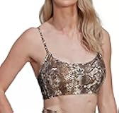 Women's Snakeskin Bra Top, Wonder White XX-Small