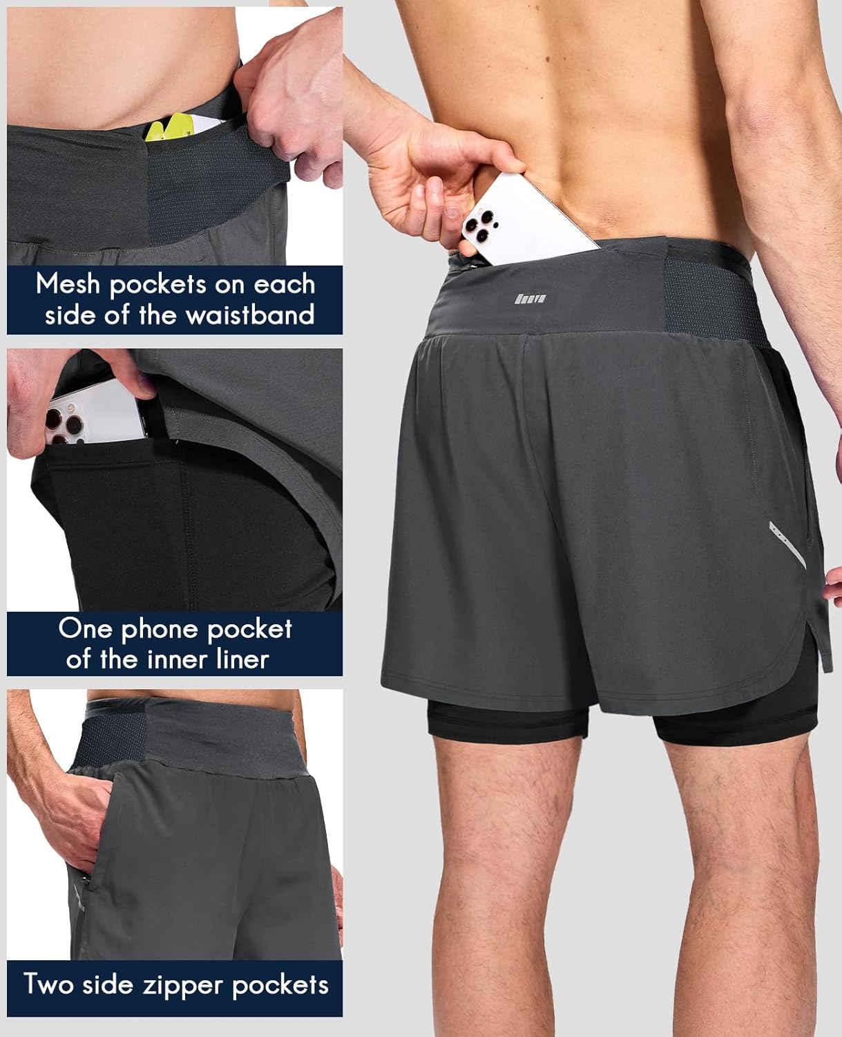 Haimont Shorts de corrida masculino 2 em 1 7,6 cm, short esportivo leve de secagem rápida para academia com forro e bolsos com zíper em promoção! Veja a oferta e mais achadinhos de Shorts & Bermudas 2 Hoje é o melhor dia para comprar Haimont Shorts de corrida masculino 2 em 1 7,6 cm, short esportivo leve de secagem rápida para academia com forro e bolsos com zíper com aquele preço maroto! Promoção! Aproveite a oferta! 2